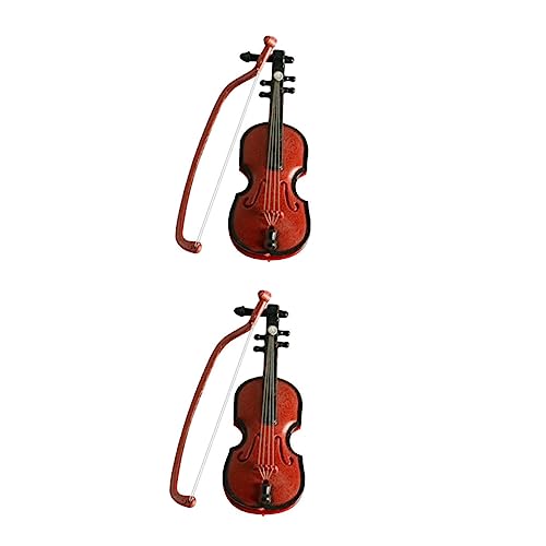 Abaodam 2st Simulierte Geige Puppenspielsets Miniatur-holzgeige Hölzerne Geige Modelle Von Musikinstrumenten Geigenspielzeug Geigen-Display-Modell Cajon Schreibtisch Kunsthandwerk Abs von Abaodam