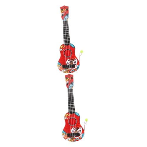 Abaodam 2St Ukulele für Kinder Gitarre Spielzeug für Kleinkinder Spielzeuge Früherziehungsspielzeug Kinderspielzeug Kann Spielen Modell Saiteninstrument Musikinstrument Plastik rot von Abaodam