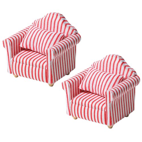 Abaodam Puppenhaus Mini-Sofa Markante Streifen 2-teiliges Miniatur-möbelset Für Das Spielzimmer Von Jungen Und Mädchen Abaodam Puppenhaus Mini-Sofa Markante Streifen 2-teiliges Miniatur-möbelset Für Das Spielzimmer Von Jungen Und Mädchen von Abaodam