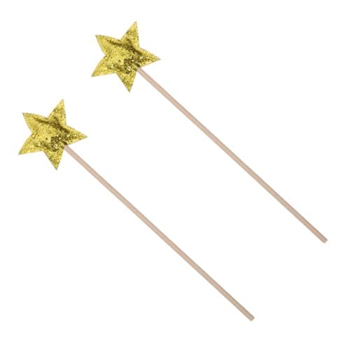 Abaodam 2st Zauberstab Puppe Feen Für Stern Glühen Märchenkostüm Märchengarten Feenhaftes Kostüm Fee Mädchen Funkeln Lichtschwert Feenflügel Hölzern Golden von Abaodam