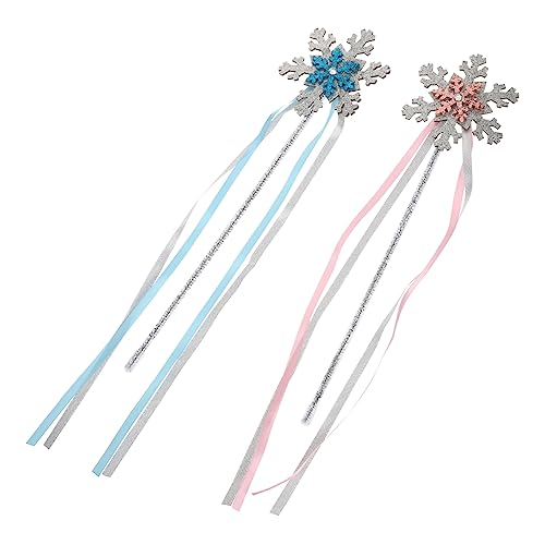 Abaodam Thema Schneeflocke Fee Zauberstäbe 2 Pack Dress-up Requisiten Für Mädchen Party Favor Spielzeug von Abaodam