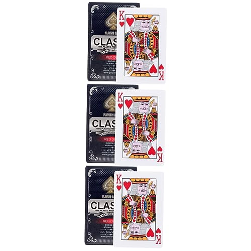Abaodam 3 Kisten Kartenspielen Schachbrett zarte Karten Klassische Trickkarten Playing Cards Plastic Amusement Tischspielzeug Tischspiel für den Haushalt Rechteck Poker Spielkarte Plastik von Abaodam