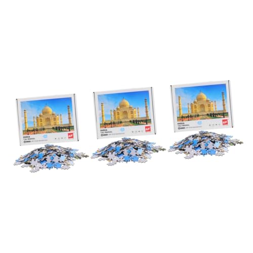 Abaodam 3 Kisten Pyramidenrätsel Malerei Puzzle 3D-rätsel Lernspielzeug Indisches Mahal-Puzzle Für Kinder Puzzle-Spielzeug Erwachsenen-Puzzle-Puzzle-Geschenk Karton Heißluftballon Papier von Abaodam