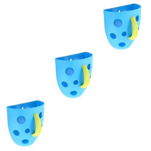 Abaodam 3 STK Lagerung blau Kunststoffwanne Kleinkindspielzeug Lagerregale Spielzeuge Aufbewahrungshalter für Saugnäpfe Badespielzeughalter verdicken Veranstalter Aufbewahrungskorb Baby von Abaodam