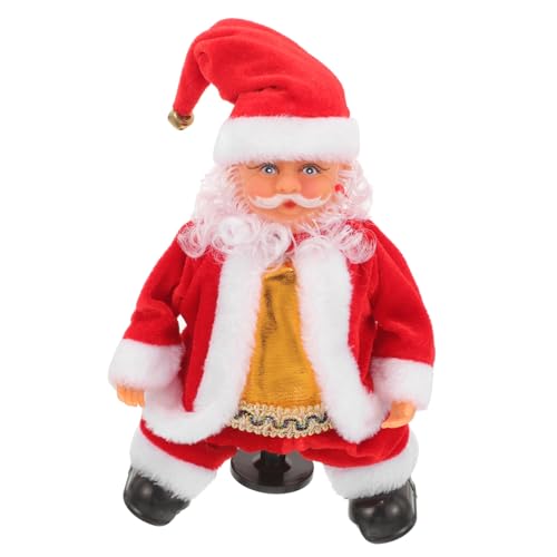 Abaodam 3 STK Weihnachtsmann Spielzeug aa- batterien The Gift Edith Eger Musik-Santa-Figur Musikgeschenke elektrische Puppe singende Puppe für Kinder drehbar Ornamente schmücken Stoff von Abaodam