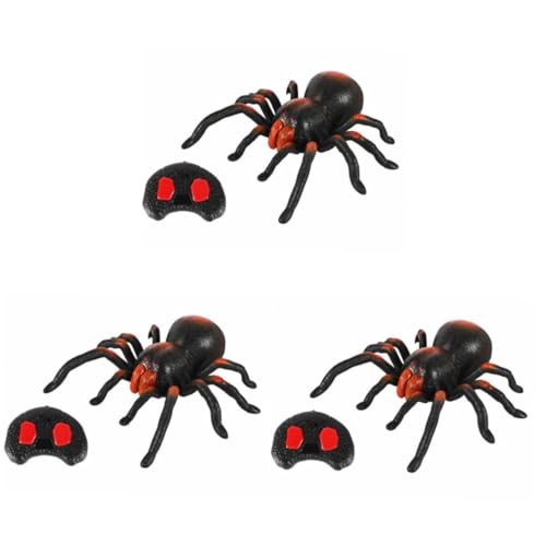 Abaodam 3 STK Halloween-spinnendekorationen Simulationsspinne Halloween-Spinnen-Requisiten Halloween-Horror-dekor Ferngesteuerte Spinne Spielzeuge Elektrisch Kind Batterie von Abaodam