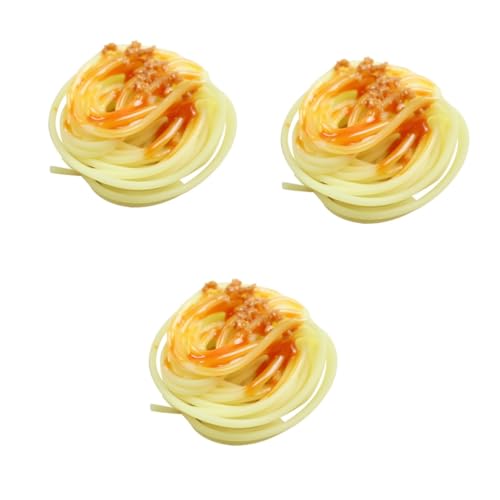 Abaodam 3 STK gefälschte Lebensmittelverzierung simulierte Spaghetti-Desktop-Verzierung Spaghetti Nudeln Nudeln Desktop-Schmuck künstliches gefälschtes Essen Italienisch Schrank von Abaodam