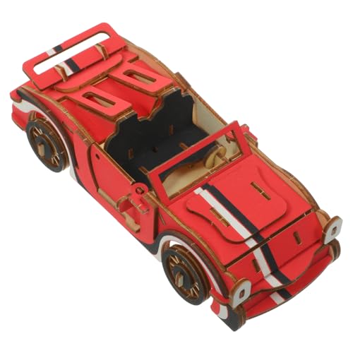 Abaodam 3 STK kreatives 3D-Puzzle Rätsel puzzletisch DIY 3D Holzpuzzle 3D-Puzzlebrett aus Holz 3D-Auto-Puzzlebrett aus Holz 3D-Puzzles aus Holz Erdfarben Wagen Modell Bambus von Abaodam