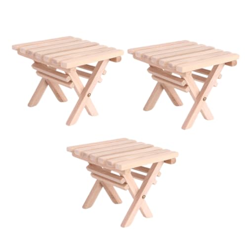 Abaodam 3 STÜCKE Miniatur Klapptisch Teilig Miniaturmöbel aus Holz für Puppenhaus Dekoration DIY Basteln Kinderzimmer von Abaodam