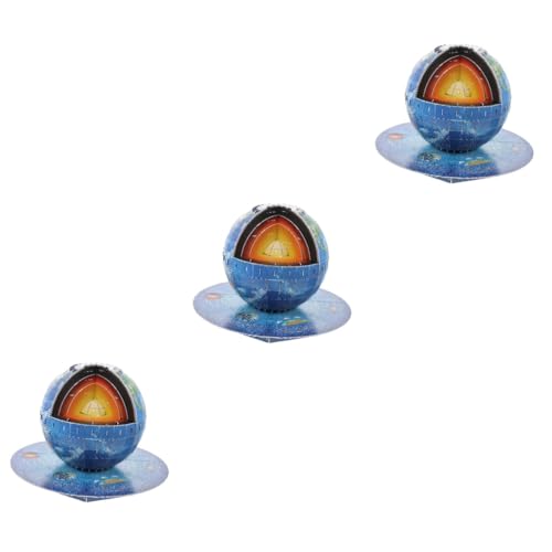 Abaodam 3 Sätze 3D-Erde-Puzzle Geschenke Für Mädchen 3D-Puzzle Der Erdstruktur Sonnensystemmodell Für Kinder Modell Der Weltkugelkarte Rätsel Erde Kleinkind Papier Suite Kleines Mädchen von Abaodam