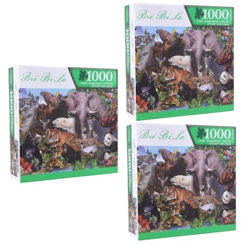 Abaodam 3 Sätze À 1000 Stück Puzzle spaß The Pleasure animarus Animal bescherung tierwesen The Gift schenken puzzeluntelage Rätsel für Erwachsene Rätsel Geschenk Erwachsener Malerei von Abaodam