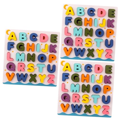 Abaodam 3 Sätze Alphabet-Blöcke-Puzzle-Spielzeug interaktives Spielzeug Kinder lernspiel Kinderspielzeug Lernspielzeug Kleinkindspielzeug Kleinkind-Puzzle Intelligenz Stapelblock Buchstabe von Abaodam