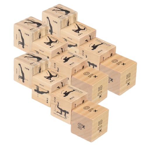 Abaodam Lustige Workout- – 3 Sets Holzwürfel Für Fitness Yoga Sportspiele – Attraktives Design Leicht Zu Tragen von Abaodam
