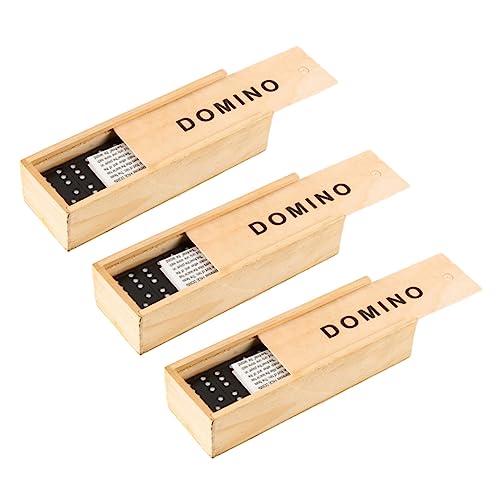 Abaodam 3 Sätze Domino interaktives auflageboxen holzspielsachen kinderspielzeuge spielsachen holzspielzeug pädagogisches Holzbausteine Bildungsspielzeug hölzern von Abaodam