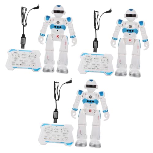 Abaodam 3 Sätze Ferngesteuerter Roboter Spielzeuge USB-Roboter Elektronisches Spielzeug Früherziehungsspielzeug Tanzendes Roboterspielzeug Roboter Spielzeug Kind Plastik Modell Intelligent von Abaodam