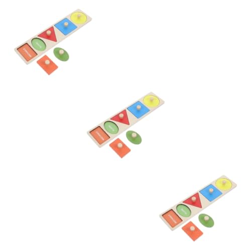 Abaodam 3 Sätze Geometrische Tafeln Puzzle Formen Formsortierer Farbsortierstift Jumbo Sortierer Für Geometrische Formen Montessori-farbpuzzlespielzeug Kleinkind Riese Stecktafel Holz von Abaodam