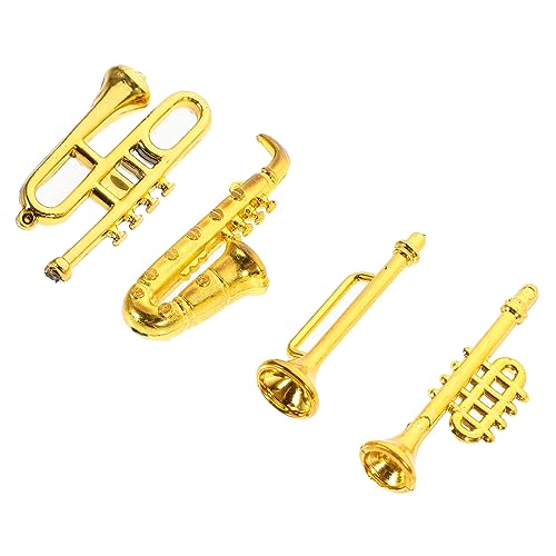 Abaodam 3 Sätze klassisches Musikinstrument Spielzeugtrompete für Kinder Dekor für zu Hause Modelle Saxophon Miniatur-Instrumentenmodell Mini- -Dekor Puppenhaus Zubehör Blasinstrument von Abaodam