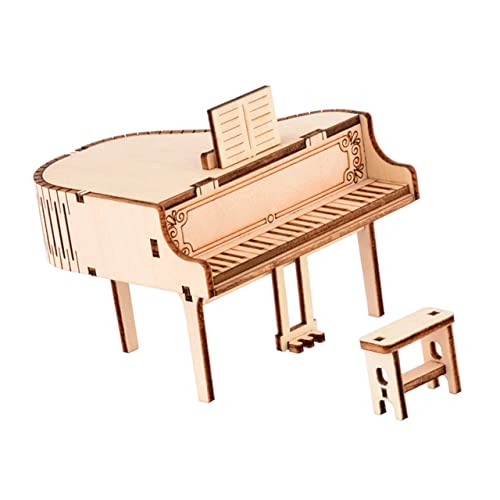 Abaodam 3 Sätze Klavier Spieluhr 3D-Puzzle Aus Holz Klavierspielzeug Aus Holz Puzzles Aus Holz Bauspielzeug Aus Holz Holzpuzzle Modellbausatz Piano Aufzieh Spielzeug Hölzern Musik-Box Kind von Abaodam