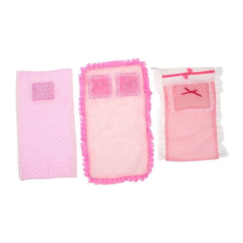Abaodam 3 Sätze Miniatur Bettlaken Kissen Für Puppenhaus Schlafzimmermöbel Dekorationszubehör von Abaodam
