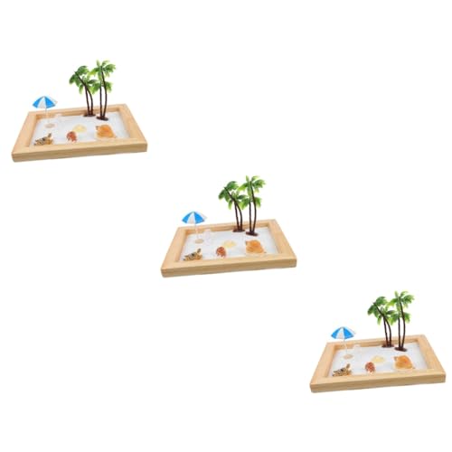Abaodam 3 Sätze Ocean Sand Tischdekoration Miniaturlandschaft Desktop-Dekor scheibengardinen bürodekorationen Relax Miniatur-Ozeangarten-Sandspielzeug Ocean Sea Life Mini-Sandkasten Strand von Abaodam