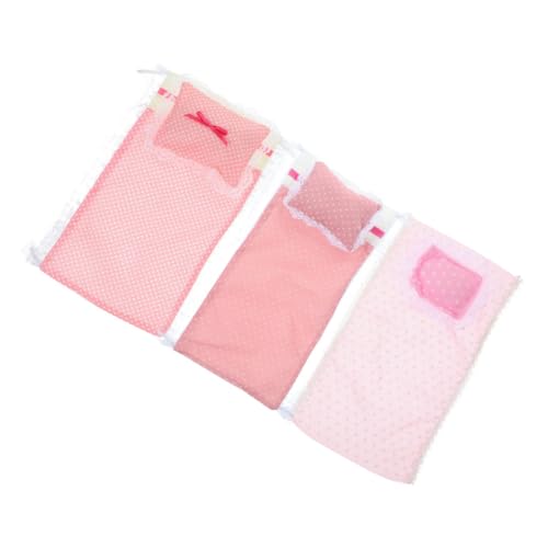 Abaodam Playhouse Toys Puppenbettwäsche-Sets – 3-in-1 Miniaturhaus-bettwäsche Kissen Und Zubehör Abaodam Playhouse Toys Puppenbettwäsche-Sets – 3-in-1 Miniaturhaus-bettwäsche Kissen Und Zubehör von Abaodam