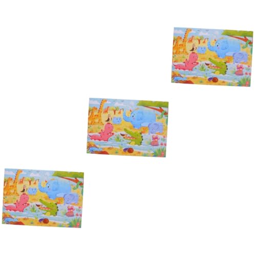 Abaodam 3 Sätze Puzzle für Kinder kinderbeschäftigung Kinder Puzzle Kinderzimmer-Dekoration Denkspielzeug Mädchenspielzeug Spielzeuge Kinderpuzzle Kleinkind-Puzzle Papier Tablett Vorschule von Abaodam