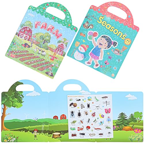 Abaodam Große Auswahl An Stickerbüchern Für Kinder Wiederverwendbare Pädagogische Aufkleber Fensterspielzeug Perfekt Für Vorschulkinder Kinderzimmerdekoration von Abaodam