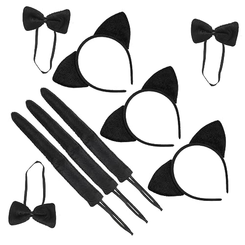 Abaodam 3 Sätze Teiliges Katzenohren Kostümset mit Haarreif Schleife und Unisex für Fasching Karneval und Erwachsene Niedliches Cosplay Zubehör für Party und Foto Spaß Abaodam 3 Sätze Teiliges Katzenohren Kostümset mit Haarreif Schleife und Unisex für Fasching Karneval und Erwachsene Niedliches Cosplay Zubehör für Party und Foto Spaß von Abaodam