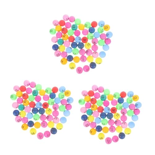 Abaodam 3 Sätze Zahlenball Nummerierte Lottokugeln Verlosen Tombola Ziehball Lotterieball Formen Plastikbingokugeln Nummerierte Kugeln Für Zeichnungen Home Bingo -Spiel Bunt 60 Stück * 3 von Abaodam