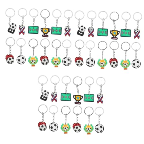 Abaodam 3 Sets Fußball-Schlüsselanhänger, Sport-Schlüsselanhänger für Rucksäcke, dekorative Fußball-Anhänger, DIY-Schlüsselanhänger, Souvenirs für Geburtstage, Feiertage und besondere Anlässe, 35 von Abaodam