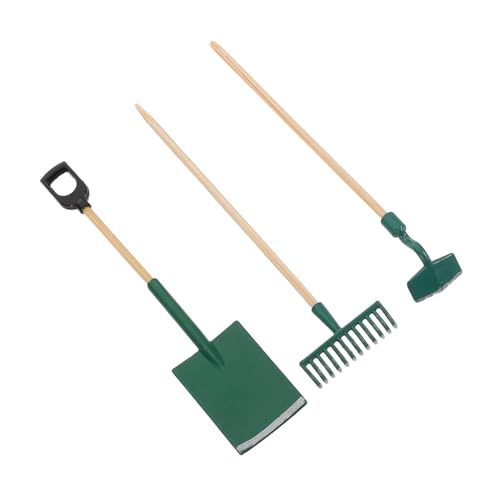 Abaodam 3 Sets Miniatur-gartengeräte Für Puppenhäuser: 1:12 Miniatur-gartengeräte-Set – Kleines Gartenzubehör Mit Schaufel, Rechen Und Hacke Für Puppenhaus-Dekorationen von Abaodam