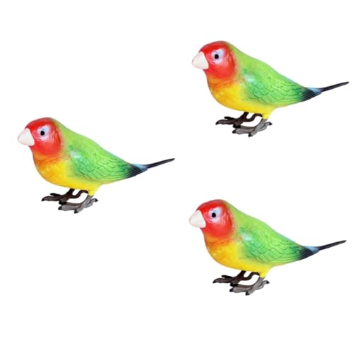 Abaodam 3 Stck. Papagei Modell Vogelmodell Vögel Modell Modell Einer Papageienfigur Papagei Handwerk Lehrhilfe Gartenverzierung Schmuck Desktop-Dekoration Plastik Bunt von Abaodam