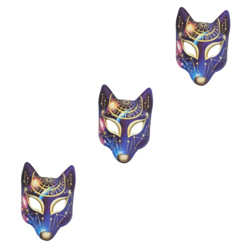 Abaodam 3 Stk Fuchs Maske halloween masken halloweenmaske tier masken fox mask Tiermasken für Kinder bemalte Gesichtsmaske Maskerade-Maske Maskerade Masken Cartoon-Maske Karikatur bilden von Abaodam