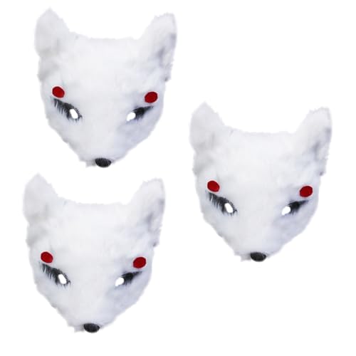 Abaodam 3 Stk Plüsch-Fuchs-Maske kuscheltier Cosplay Kleidung Fuchs Dämon bilden Kind Requisiten Kunststoff-PVC Weiß von Abaodam
