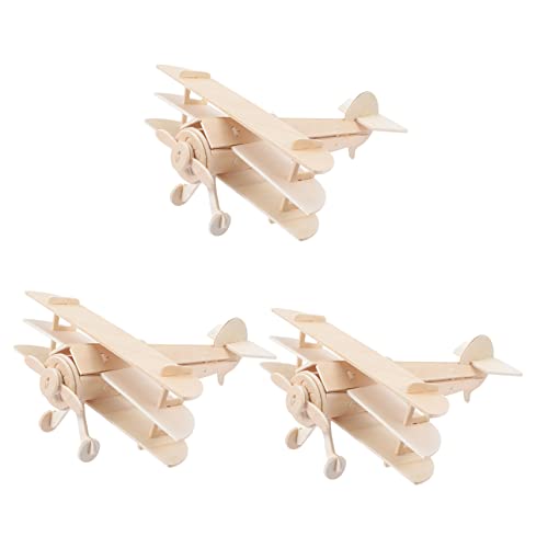 Abaodam 3 Stück 3D-Puzzles Segelflugzeug Kinderspielzeug Flugzeuge Flugzeugmodell Selber Bauen Dinosaurierspielzeug Für Jungen Modellflugzeug Puzzle-Flugzeug Bausatz Ebene Hölzern von Abaodam