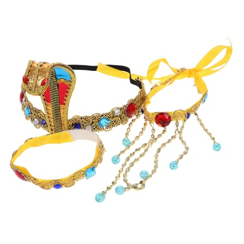 Abaodam 3 Stück Ägyptischer Pharaonischer Schmuck Halloween-schlange-armband Ägyptische Kostüme Karnevalskostüm Ägyptisches Frauenkostüm Kostüm Armbänder Ägyptische Accessoires Polyester von Abaodam