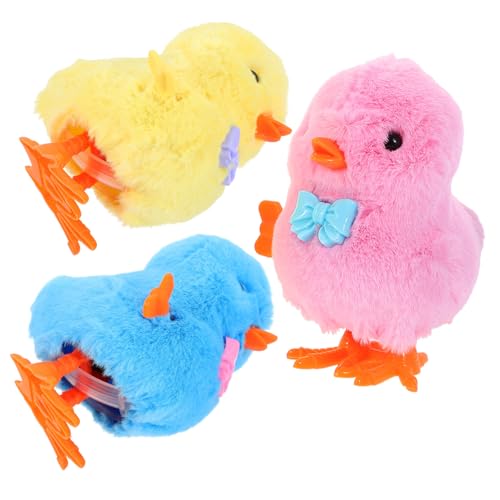 Abaodam 3 Stück Aufziehküken mit Niedlichem Design Springende Wind up Hühner für Jungen Mädchen Junge Mädchen Langlebiges Lustiges Hühnerspielzeug als Geschenk und Zufällige Farbe von Abaodam