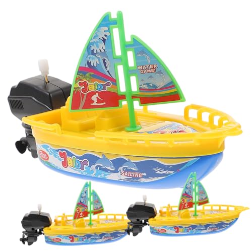 Abaodam 3 Stück Badespielzeug für Wind Up Segelboot Form Spaß für Junge Mädchen und Kleinkinder Leicht und Hautfreundlich für Badewanne von Abaodam