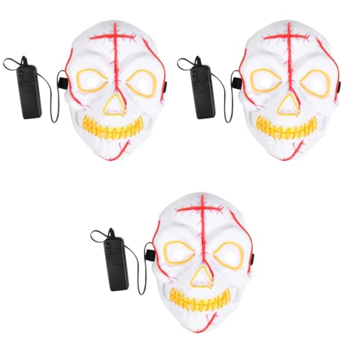 Abaodam 3St Halloween-Horror-Glühmaske LED-Party-Party-Maske halloween geschenke halloween assecoires Halloween-Performance-Maske halloween leuchtende masken partygeführte Maske LED-Maske von Abaodam