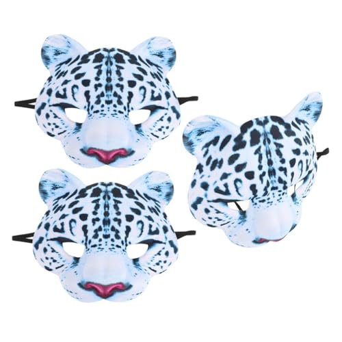 Abaodam 3 Stück Halbgesichtsmasken EVA Leopard Tiermasken Atmungsaktiv Leicht für Halloween Karneval Kostüm Party Erwachsene von Abaodam