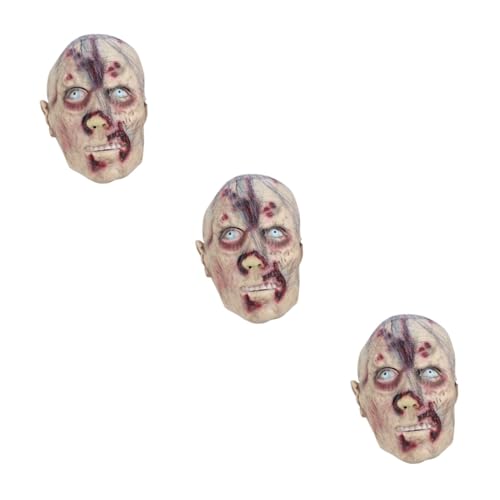 Abaodam 3 Stk Halloween Zombie Latex Maske Horror Zombie Kopf Bedeckung Zombie-cosplay-maske Halloween-zombie-maske Kostüm Maske Requisiten Natürlicher Umweltfreundlicher Latex Emulsion von Abaodam
