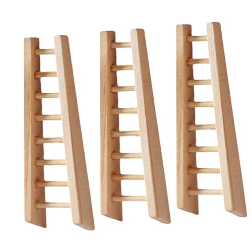 Abaodam 3 Stück Holz Mini Leiter Dekoration Leiter Mini Miniatur Zubehör von Abaodam