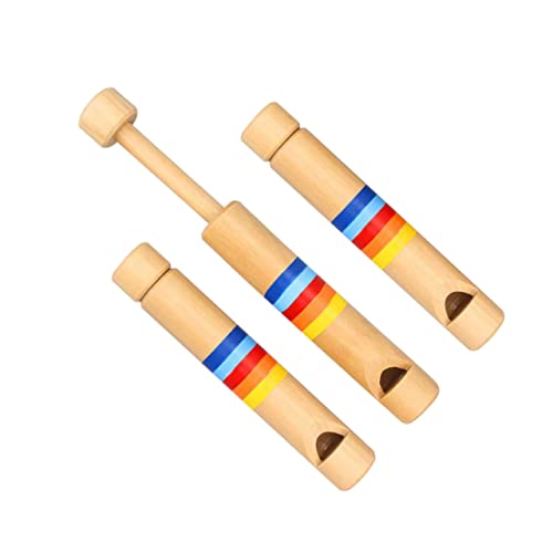 Abaodam 3 Stück Holzflöte Spielzeugset für Teiliges Musikinstrument zur Frühen Bildung Farbenfroh und Sicher als Geburtstags Kleinkinder von Abaodam