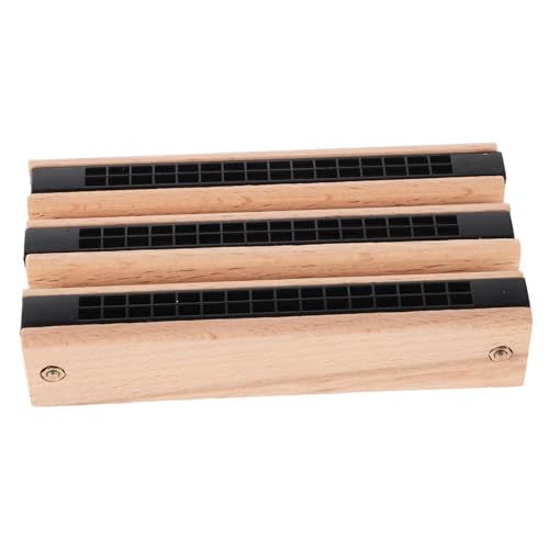 Abaodam 3 Stück Holzmundharmonika Doppelte Reihe DIY Musikspielzeug aus Natürlichem Buchenholz Pädagogisches Instrument für Musikunterricht Kreativität und Heimspaß von Abaodam