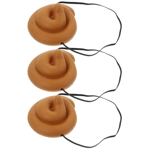 Abaodam 3 Stück Kothut- Streich Kappe Cosplay-kappe Soda-hut Piraten-patch Neuartige Stirnbänder Verrückter Hut Gefälschter Kothut Stirnband-spiel Plüschmütze Knebelhut Brown Pvc von Abaodam