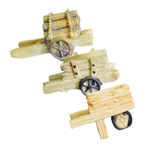 Abaodam 3 Stück Micro-Landscape-schubkarre Weihnachtsdekorationen Für Den Garten Pflanzenwagen Für Draußen Weihnachtsschmuck Mini -gartendekoration Gartenwagen Für Den Außenbereich Harz von Abaodam