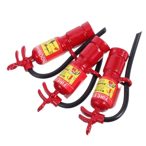 Abaodam 3 Stück Miniatur Feuerlöscher Modell Puppenhaus Dekoration Metall Zubehör für Miniatur Landschaften und Wohnaccessoires von Abaodam