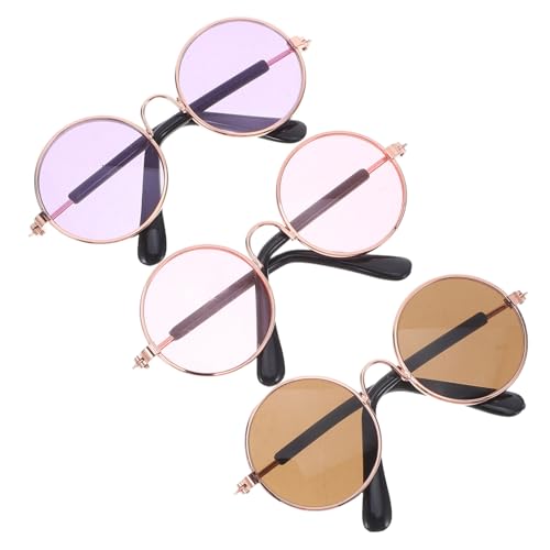 Abaodam 3 Stück Miniatur Puppenbrillen Metall Draht Faltbar Robust für DIY Puppenhaus Dekoration Kreative Tragbare Mini Augenbrillen für Puppen und Bastelzubehör von Abaodam