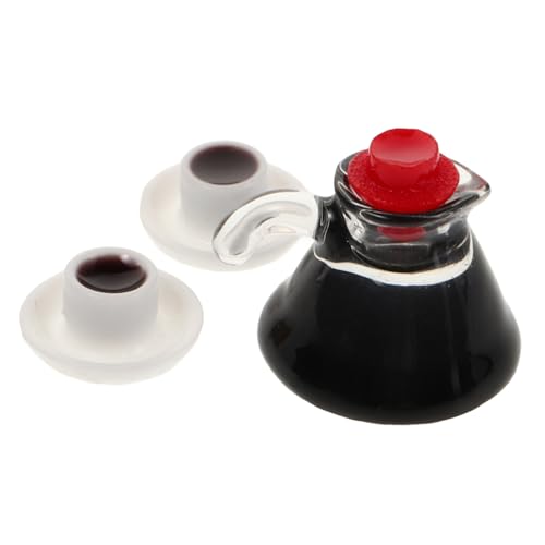 Abaodam 3 Stück Miniatur-kaffeekanne Puppenhausmöbel Mini-kühlschranktisch Enten Aus Harz Mini-vogelkäfig Miniatur-puppenstubenbett Puppenhaus-küche -babytrage Woodzeez Plastik von Abaodam