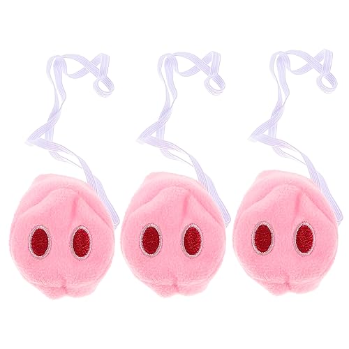 Abaodam 3 Stück Plüsch Schweinenase Kostüm Zubehör für Karneval Cosplay und Halloween Lustiges Tierkostüm Accessoire für Partys und Maskeraden von Abaodam
